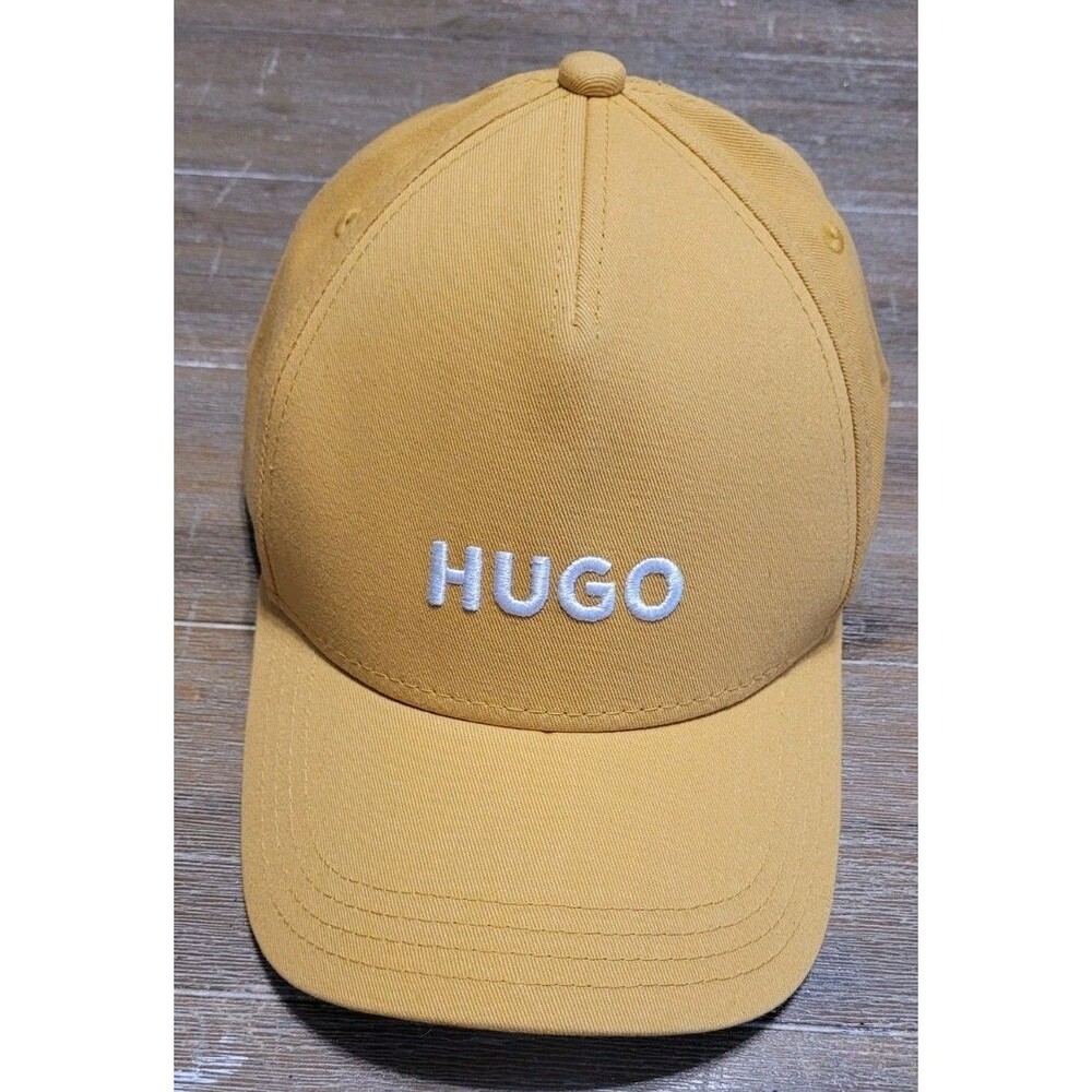 HUGO BOSS Mustard Yellow Hat White Logo Snapback Baseball Cap